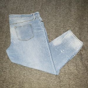 EUC Ava & Viv Denim Jegging w/Destroyed Leg